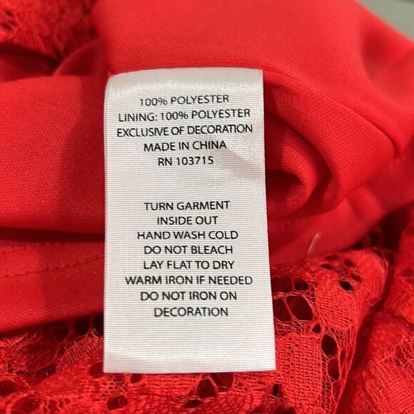 Nanette Lepore Candy Apple red lace sleeveless top NWT size small - Picture 9 of 10